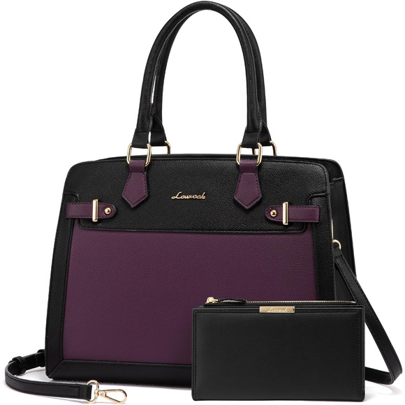 Purses and Handbags for Women, Tote Shoulder Bag Satchel Black Purse and PU Leat - Picture 1 of 9